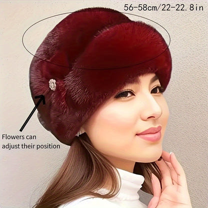 Faux Fur Beanie with Ear Flaps – Women’s Winter Hat