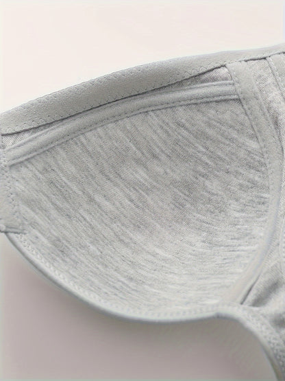 4pcs Women'S Elegant Seamless Push-Up Bras- Front Closure, Breathable Nylon, Non-Padded Comfort Fit, Beige& Black for Casual Attire& Casual Outfits, Wirefree Bras, Sleek Bra Design, Smooth Texture Finish