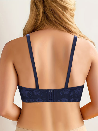 Valentine'S Day Gift 5pcs Tassel Decorative Floral Lace Adjustable Straps Underwire Bra, Elegant Sturdy And Comfortable Bra, Lingerie And Nightwear