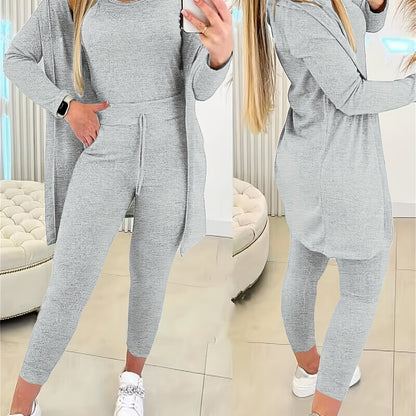 Women’s 3pcs Lounge Set – Tank Top, Coat & Pants Sweatsuit