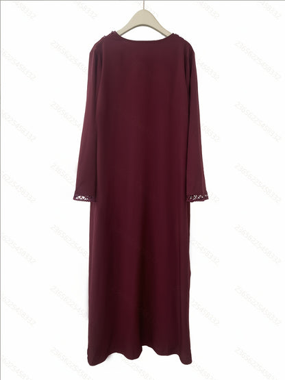 Open robe set with lace, sleeveless slip dress and chiffon headscarf - lightweight, simple, and breathable, suitable for spring and summer