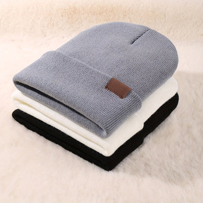 3pcs Beanie Hats – Warm, Lightweight, Elastic Knit