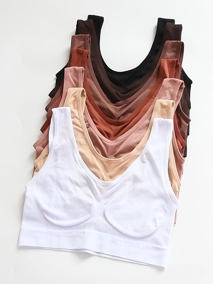 7pcs Sports Bra For Women, Shock-absorbing Running, Small Chest Gathering, Fitness Yoga Vest, Thin Design, No Padding, Beautiful Back, Sports Bra