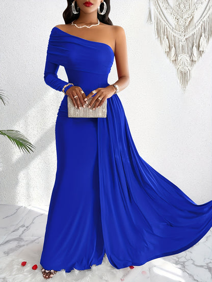 One-Shoulder Bodycon Swing Dress