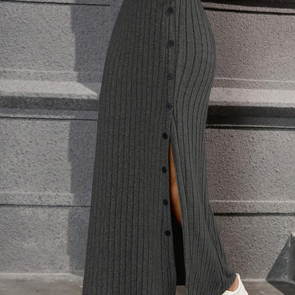 Skirt With Split Side Buttons