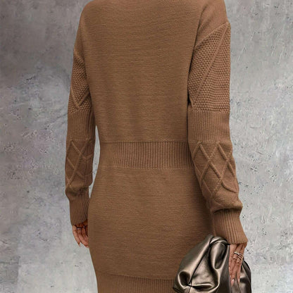 Oversized Chunky Ribbed Knit Sweater Dress for Women