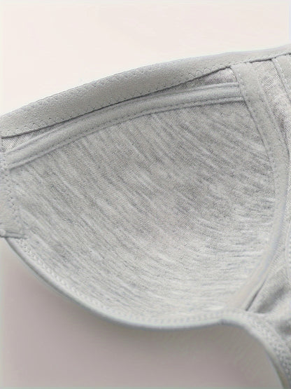 4pcs Women'S Elegant Seamless Push-Up Bras- Front Closure, Breathable Nylon, Non-Padded Comfort Fit, Beige& Black for Casual Attire& Casual Outfits, Wirefree Bras, Sleek Bra Design, Smooth Texture Finish