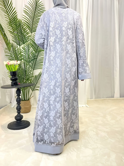 Elegant Ramadan Lace Robe Set 6420 - Long, Elegant Design for Special Occasions