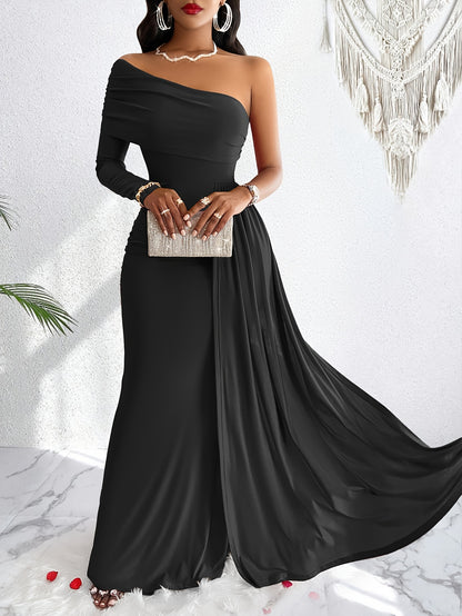 One-Shoulder Bodycon Swing Dress
