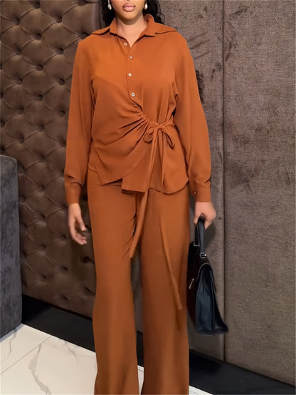 Women’s Blouse & Pants Set – Fall/Winter Casual Outfit