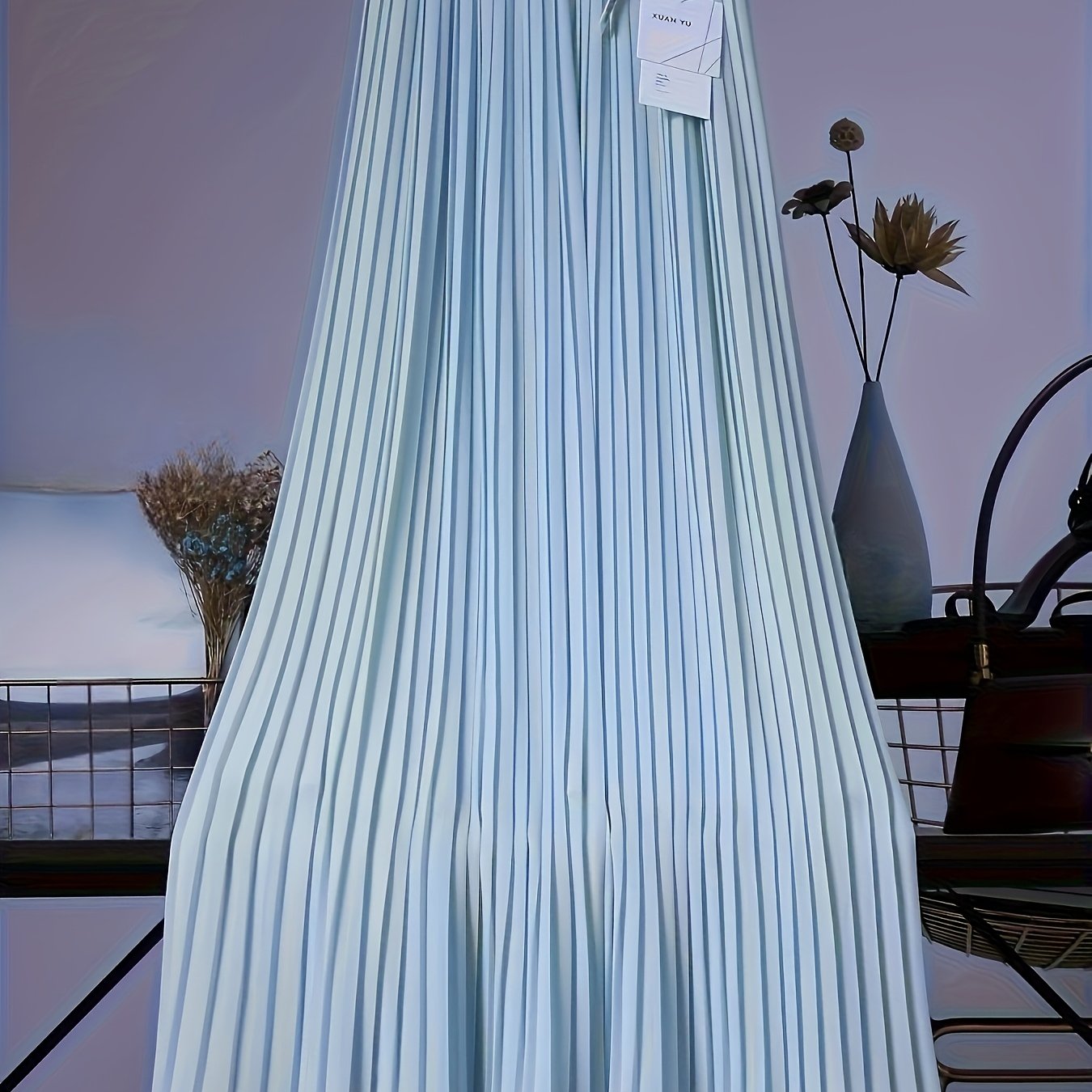 [Chic Pleated] High-Waisted Flowy Chiffon Skirt A-Line Midi Long Dress for Women