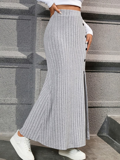 Skirt With Split Side Buttons