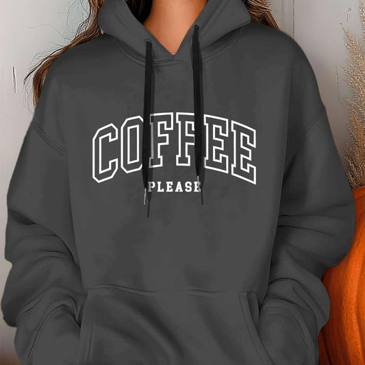 600g Letter Printed Hoodie – Hooded, Casual, Outdoor Wear