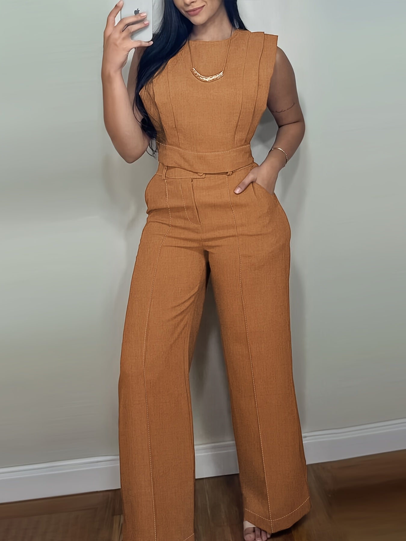 Women’s Casual Outfit Set – Short Sleeve Top & Pants