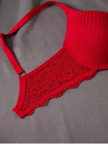 3pcs Fashion Lace Splicing Underwear with No Trace Collection and Accessory Breasts for Women'S Underwear