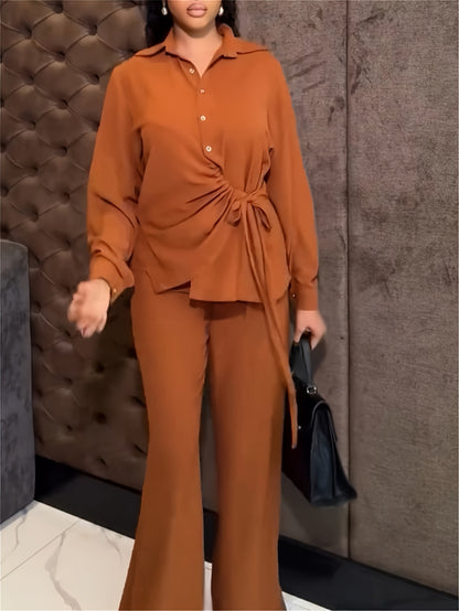 Women’s Blouse & Pants Set – Fall/Winter Casual Outfit