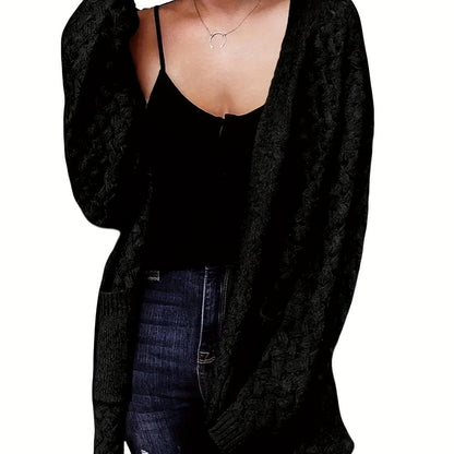 Cozy Longline Cardigan – Women's Casual Open Front Button-Up Sweater