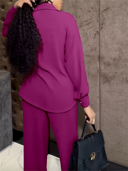 Women’s Blouse & Pants Set – Fall/Winter Casual Outfit