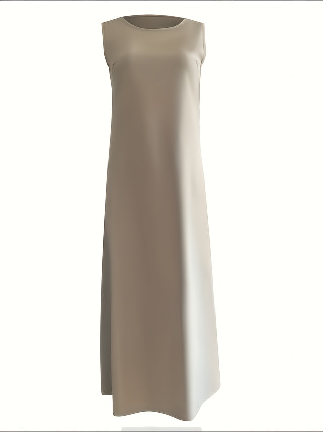 [Lightweight Open Robe Set] Lightweight Open Robe Set with Lace | Sleeveless Slip Dress and Chiffon Headscarf - Simple, Breathable for Spring/Summer