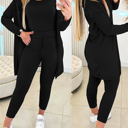 Women’s 3pcs Lounge Set – Tank Top, Coat & Pants Sweatsuit