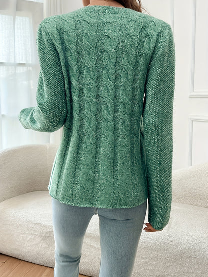 LUNE Front Button Cardigan – Casual Long Sleeve