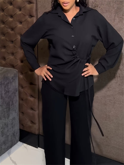 Women’s Blouse & Pants Set – Fall/Winter Casual Outfit