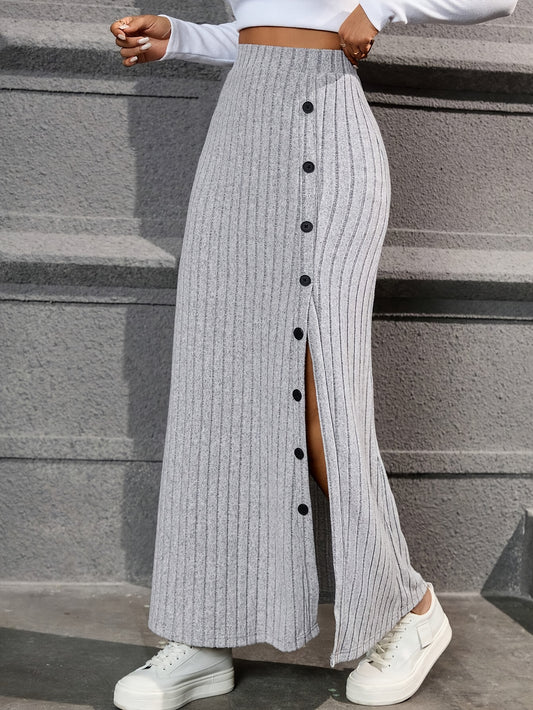 Skirt With Split Side Buttons
