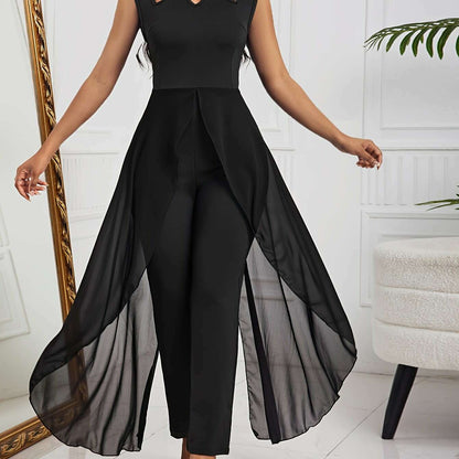 Elegant Sleeveless High-Waist Jumpsuit with Cutout Detail - D&M Boutique