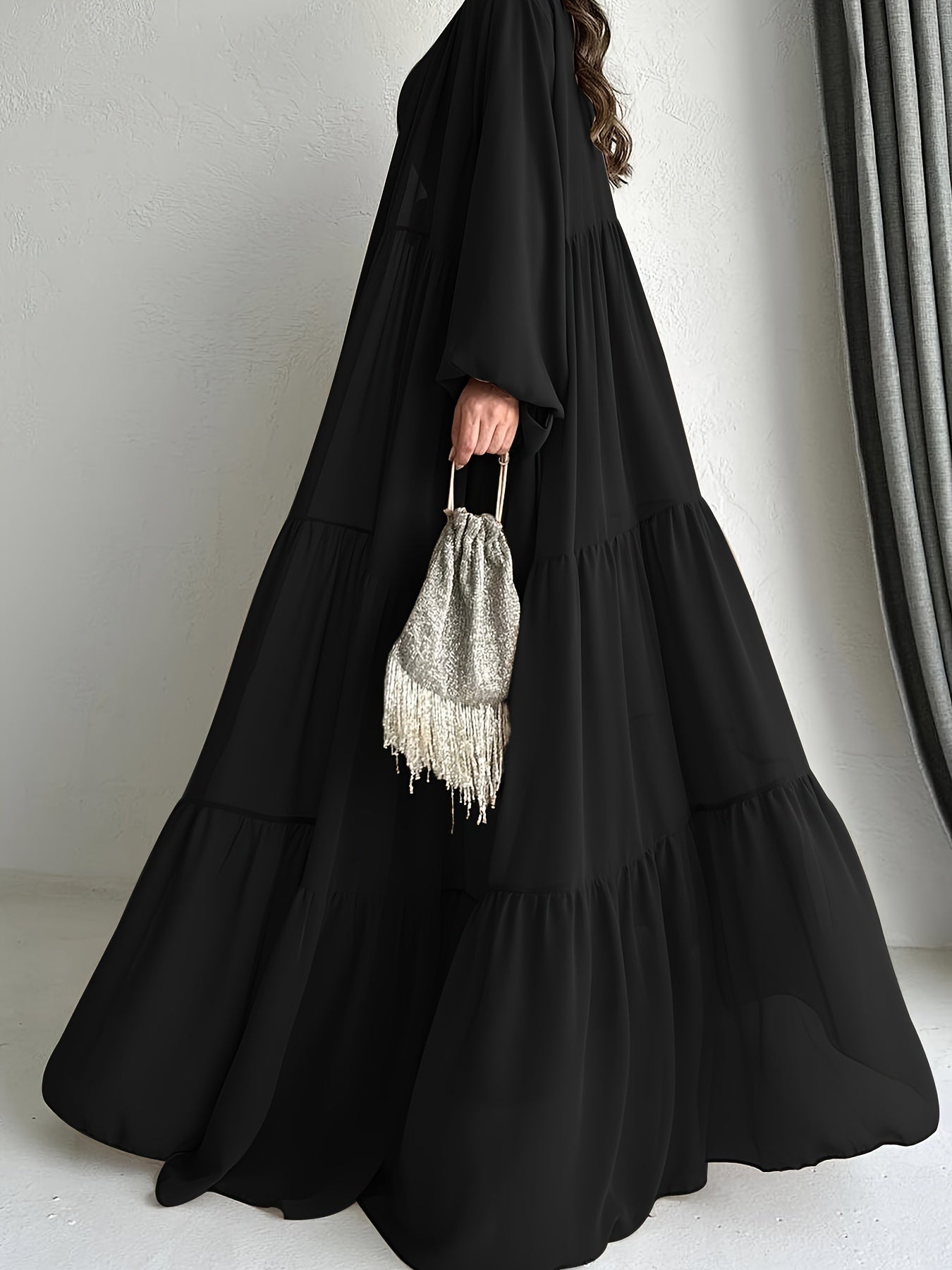 [Brown Abaya Dress] Modest Brown Abaya Dress with Cape Cover | Adjustable Waist Tie Belt, Machine Washable, Breathable Material, Hijabi Style, Casual Attire, Lightweight Fabric, All-Season Wear, Versatile Layering Piece, Flow