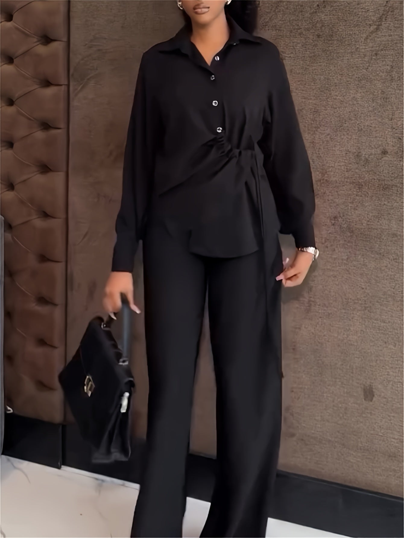 Women’s Blouse & Pants Set – Fall/Winter Casual Outfit