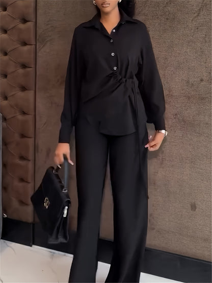 Women’s Blouse & Pants Set – Fall/Winter Casual Outfit