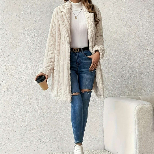 Elegant Double-Breasted Teddy Bear Coat for Women